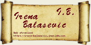 Irena Balašević vizit kartica